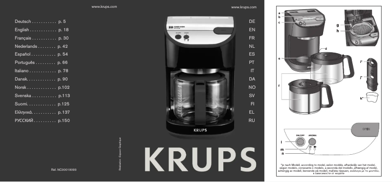 Imagen de la primera página del manual del dispositivo KM5005