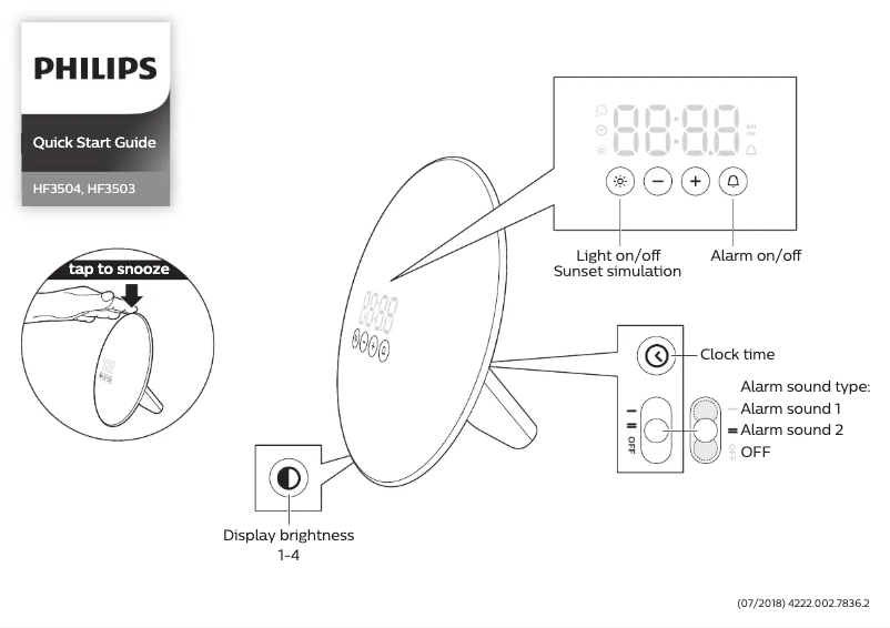 Página 1 del manual Guía de inicio rápido Philips Wake-up Light HF3503