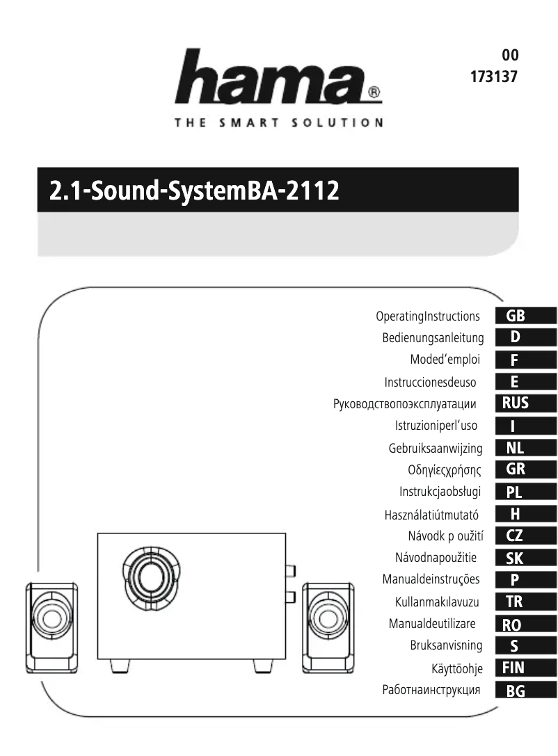 Página nº 1 - Manual de usuario Hama BA-2112