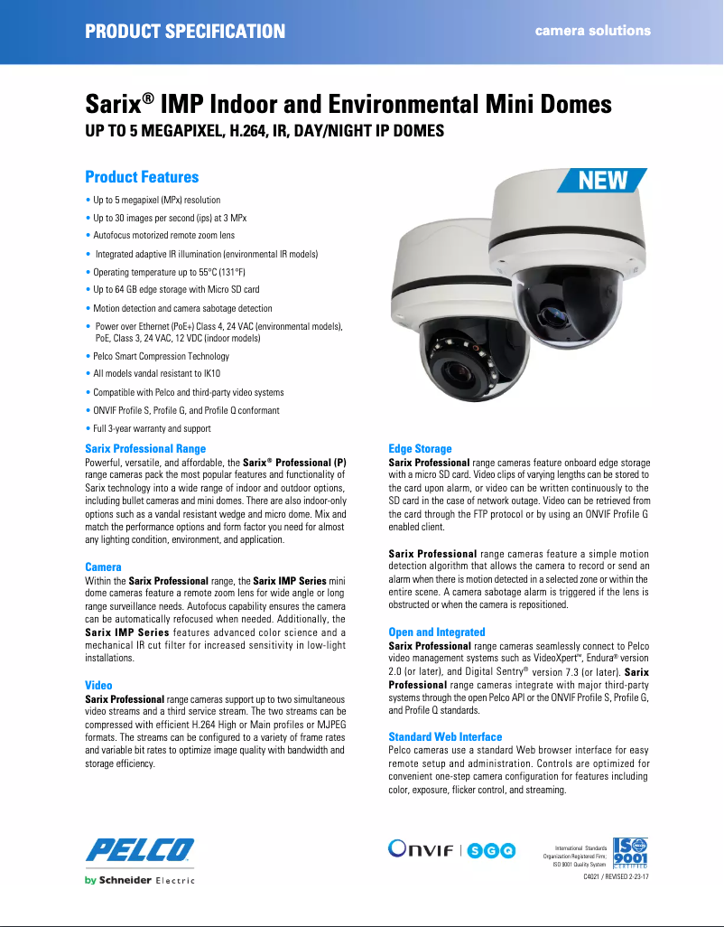 Página 1 del manual Manual de usuario Pelco Sarix IMP521