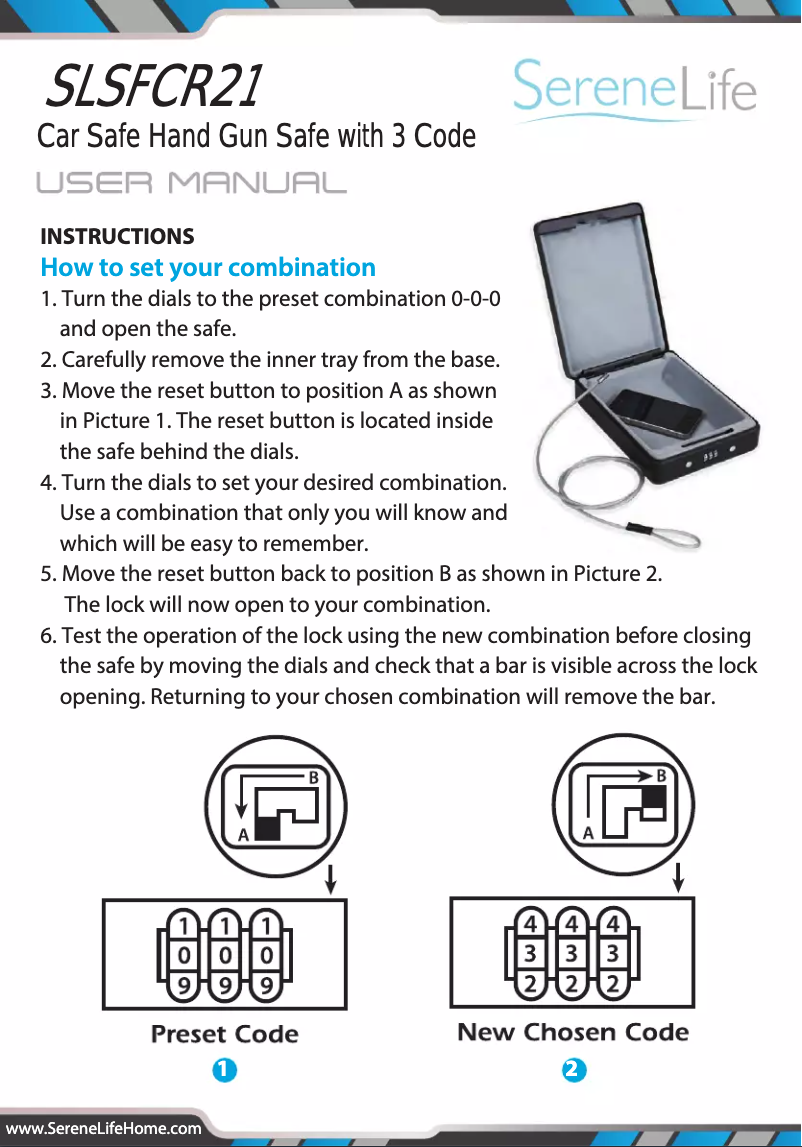 Página 1 del manual Manual de usuario SereneLife SLSFCR21