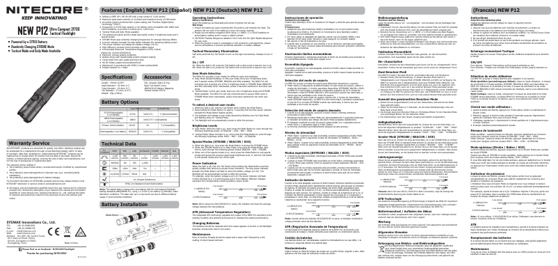 Página 1 del manual Manual de usuario Nitecore NEW P12
