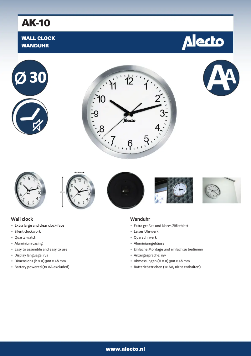 Página nº 1 - Manual de usuario Alecto AK-10