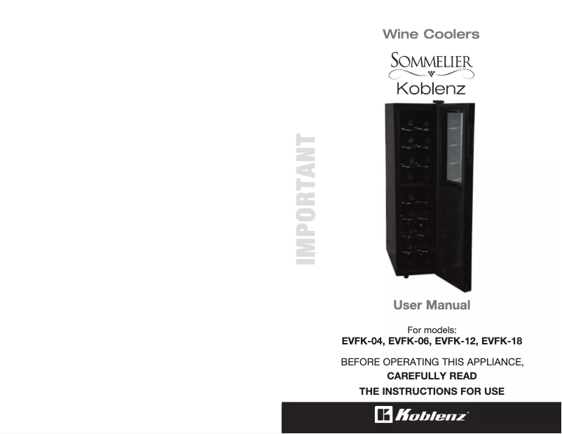 Página 1 del manual Manual de usuario Koblenz EVFK-18