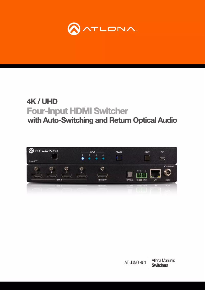 Imagen de la primera página del manual del dispositivo AT-JUNO-451