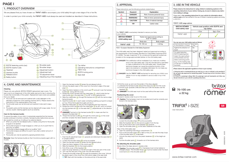 Página 1 del manual Manual de usuario Britax-Römer Trifix 2 I-Size