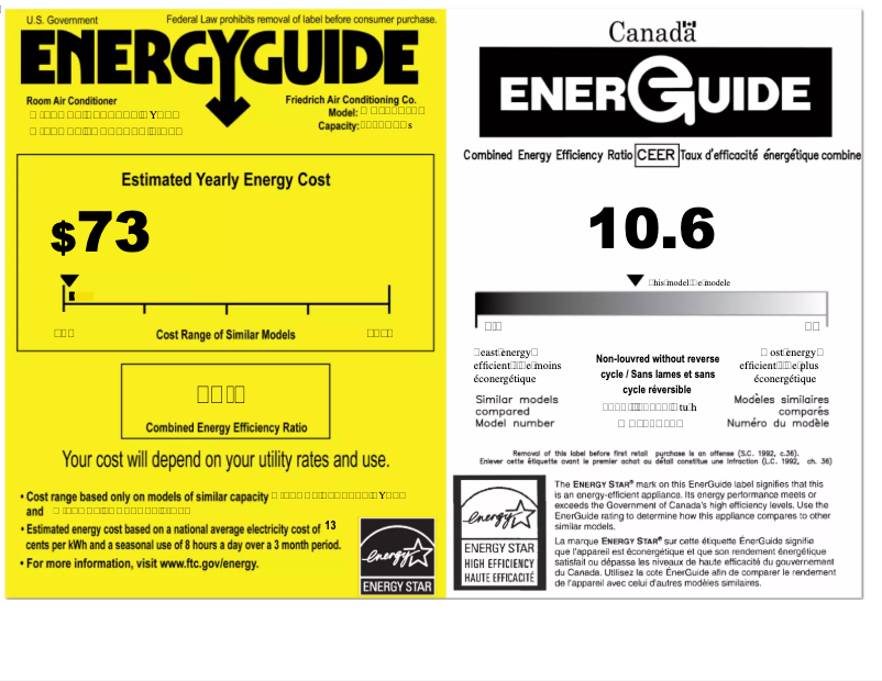 Página 1 del manual Etiqueta energética Friedrich WCT08A10A