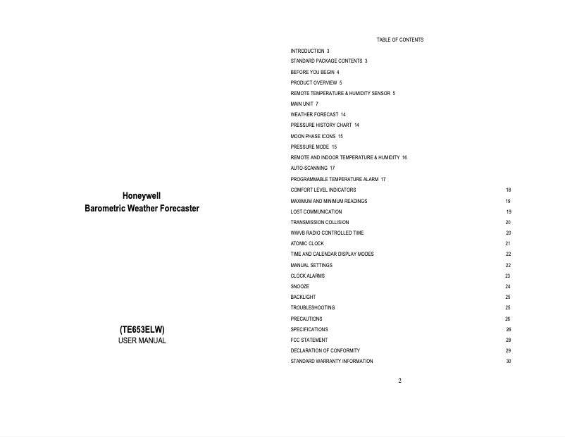 Imagen de la primera página del manual del dispositivo TE653ELW