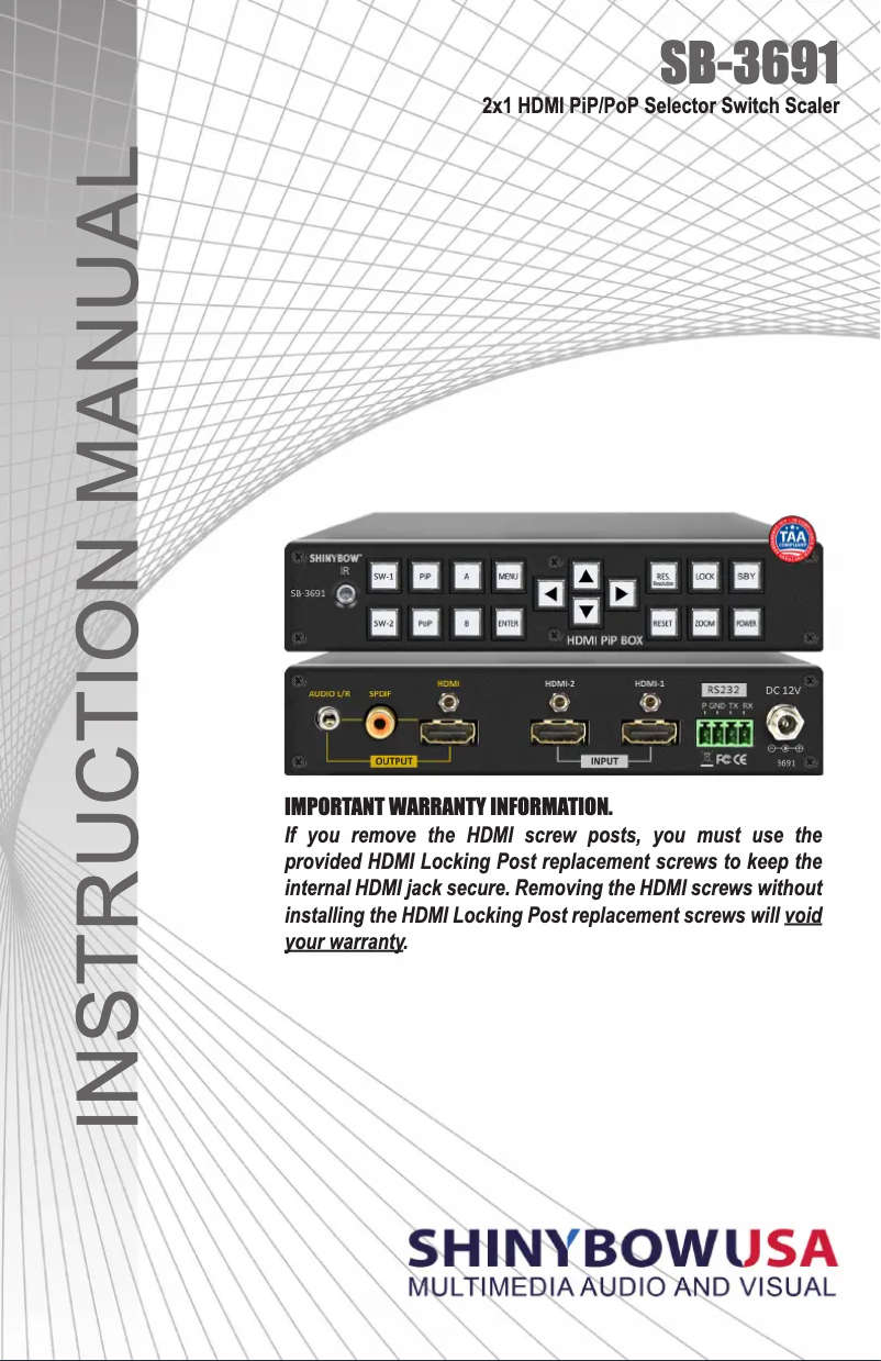 Página nº 1 - Manual de usuario Shinybow SB-3691