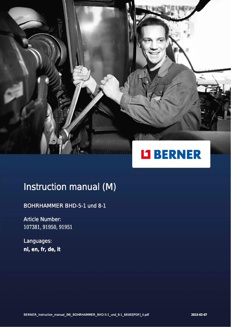 Página 1 del manual Manual de usuario Berner BHD-8-1