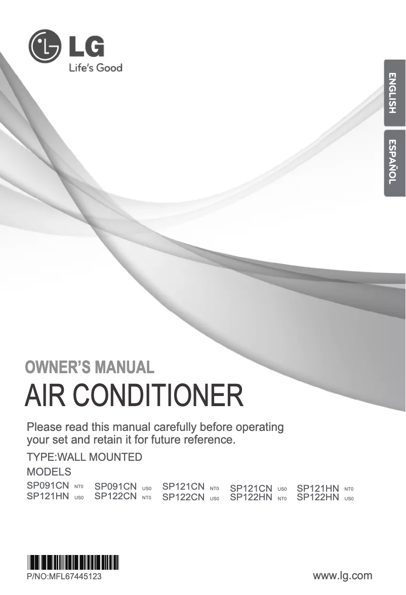 Imagen de la primera página del manual del dispositivo SP121CN