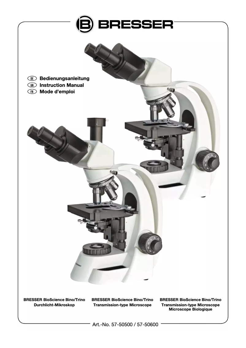 Imagen de la primera página del manual del dispositivo Bio Science Trino