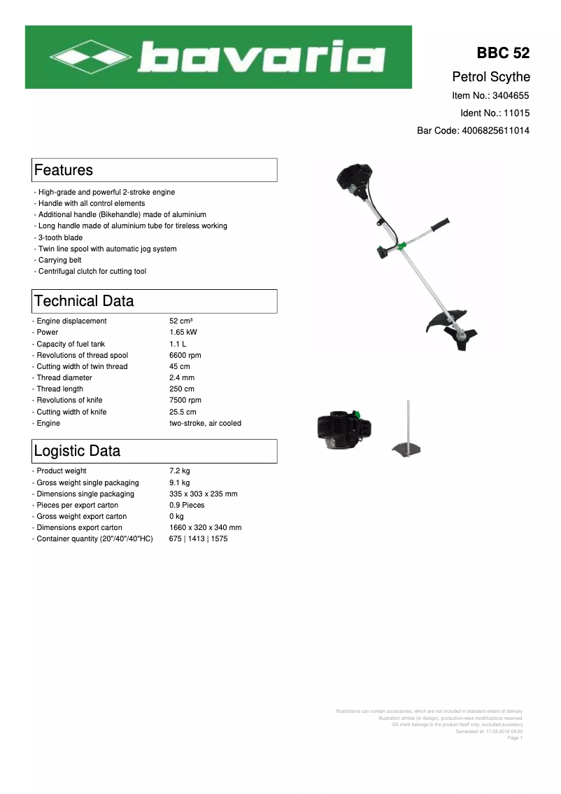 Imagen de la primera página del manual del dispositivo BBC 52