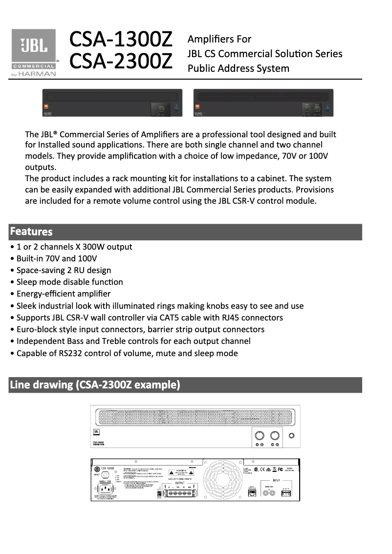 Imagen de la primera página del manual del dispositivo CSA 2300Z
