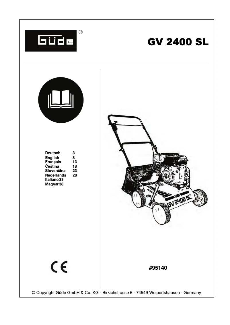Imagen de la primera página del manual del dispositivo GV 2400 SL