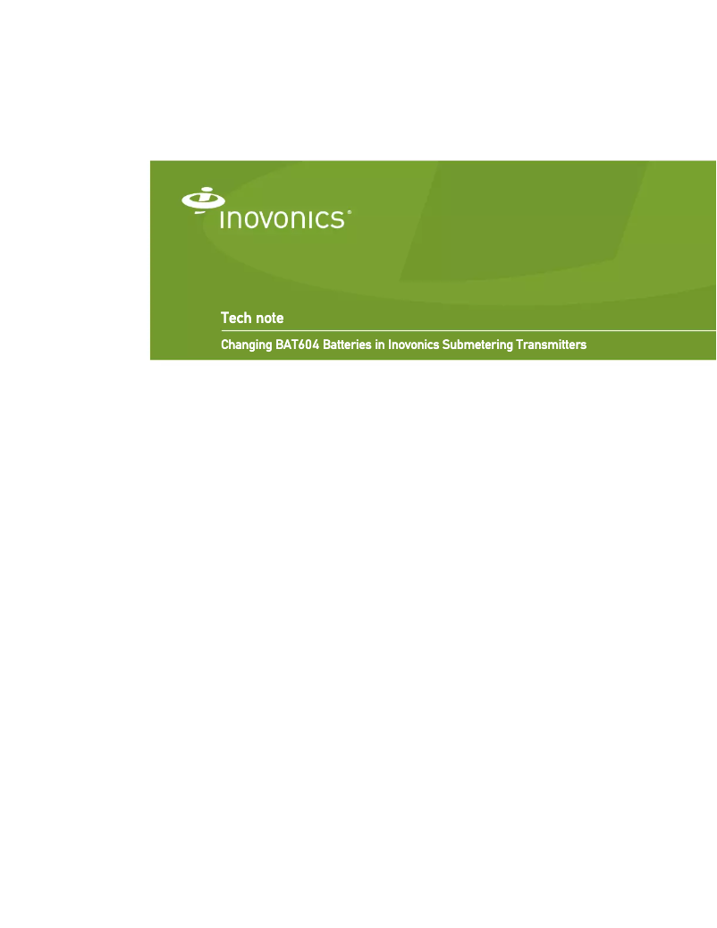 Página 1 del manual Manual de usuario Inovonics BAT604-50