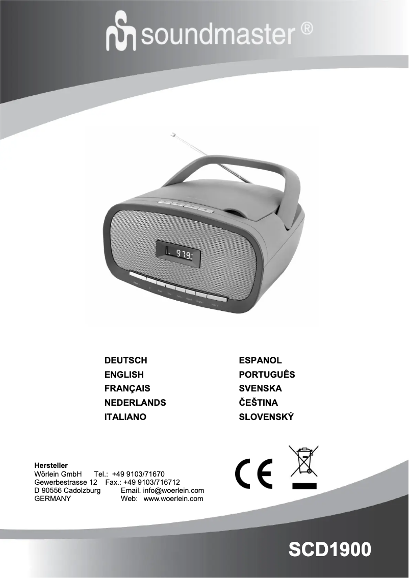 Imagen de la primera página del manual del dispositivo SCD1900