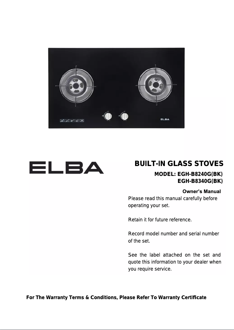 Página 1 del manual Manual de usuario Elba EGH-B8240G(BK)