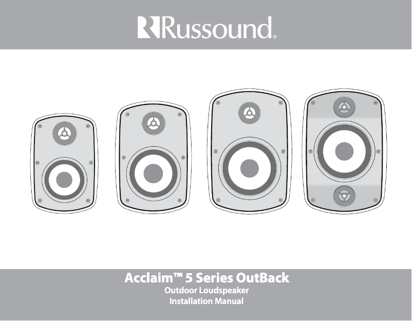Página 1 del manual Manual de usuario Russound Acclaim 5 Series OutBack 5B45