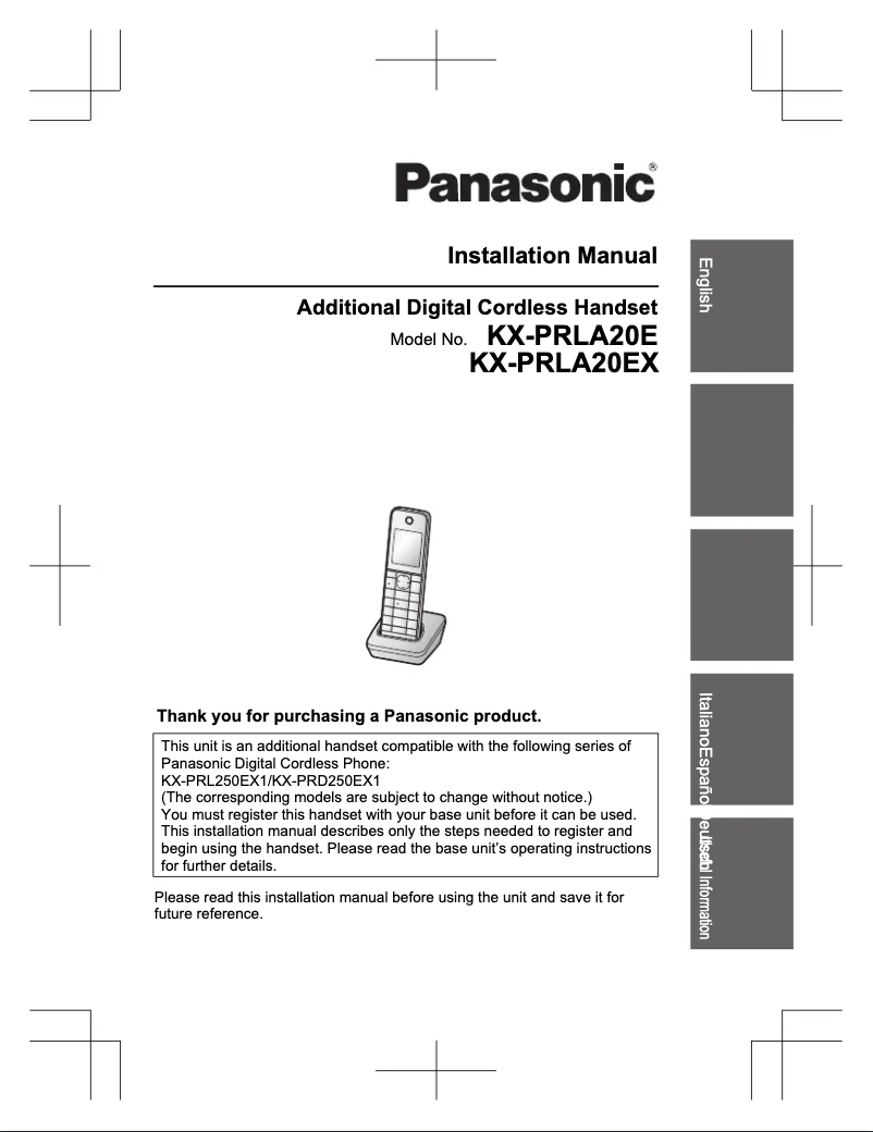 Página 1 del manual Manual de usuario Panasonic KX-PRLA20EX