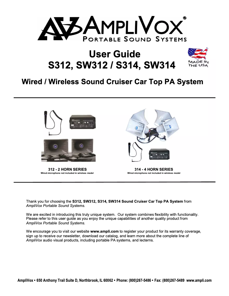 Página 1 del manual Manual de usuario AmpliVox SW314