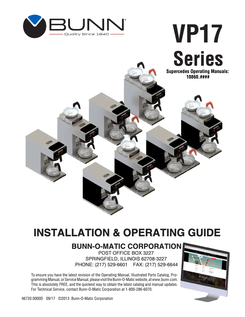 Imagen de la primera página del manual del dispositivo VP17-3T