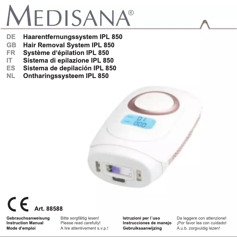 Imagen de la primera página del manual del dispositivo IPL 850