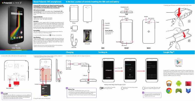 Imagen de la primera página del manual del dispositivo LINK A5