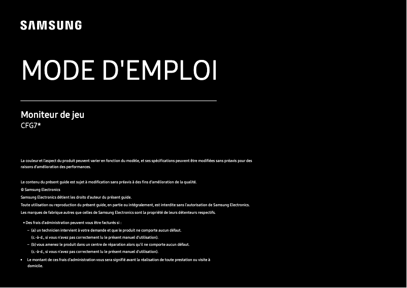 Imagen de la primera página del manual del dispositivo C27FG70FQM