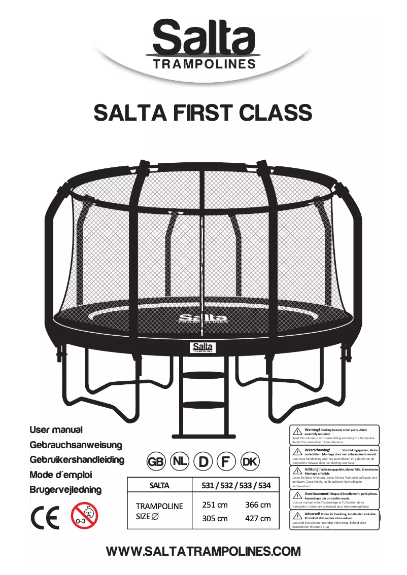 Imagen de la primera página del manual del dispositivo First Class 366 cm