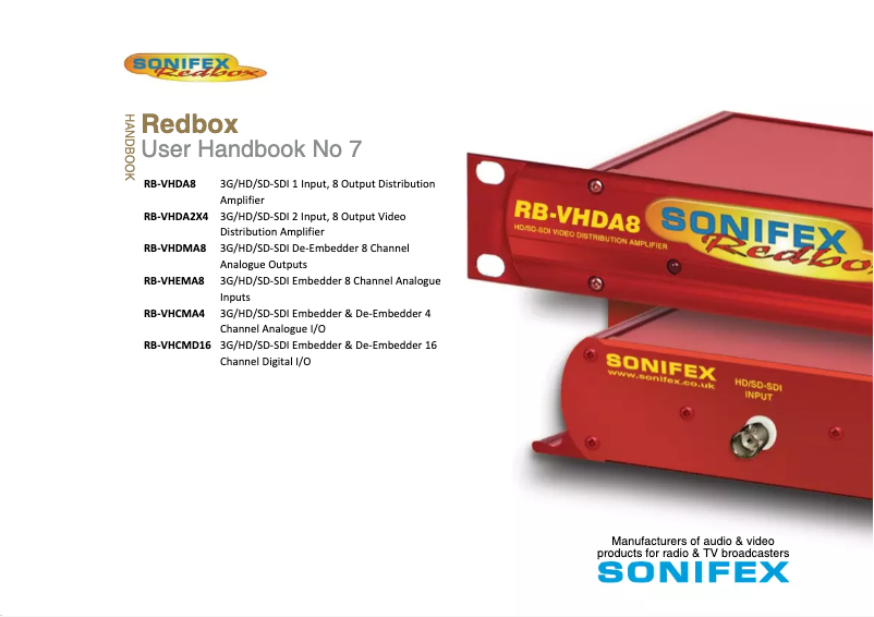 Página 1 del manual Manual de usuario Sonifex Redbox RB-VHCMD16