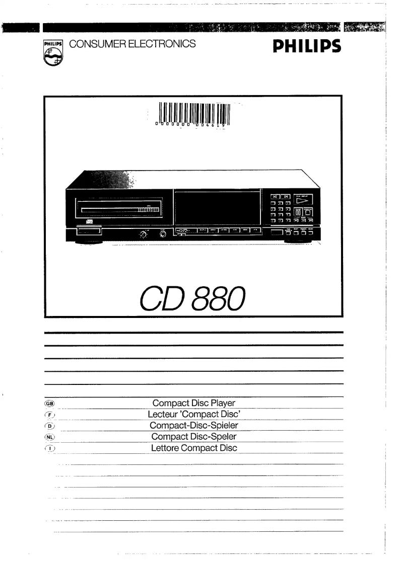 Imagen de la primera página del manual del dispositivo CD880