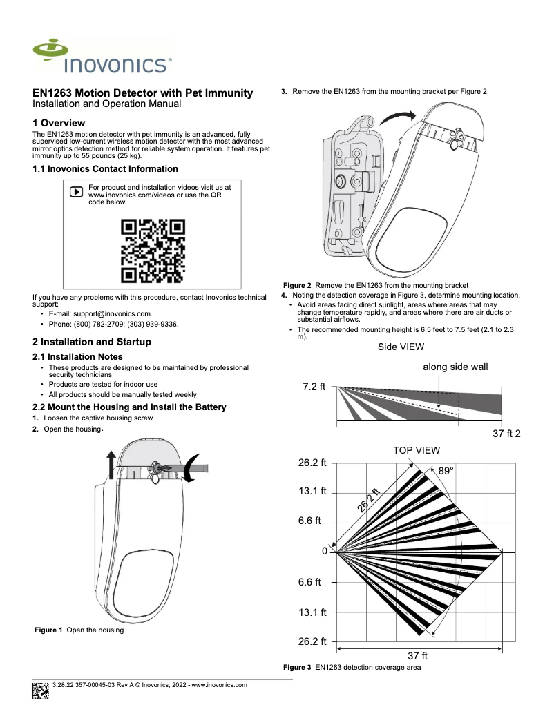 Página 1 del manual Manual de usuario Inovonics EN1263