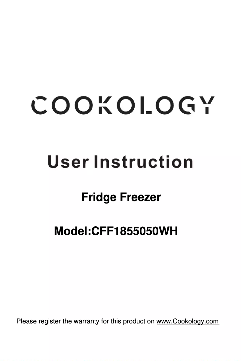 Página 1 del manual Manual de usuario Cookology CFF1855050WH