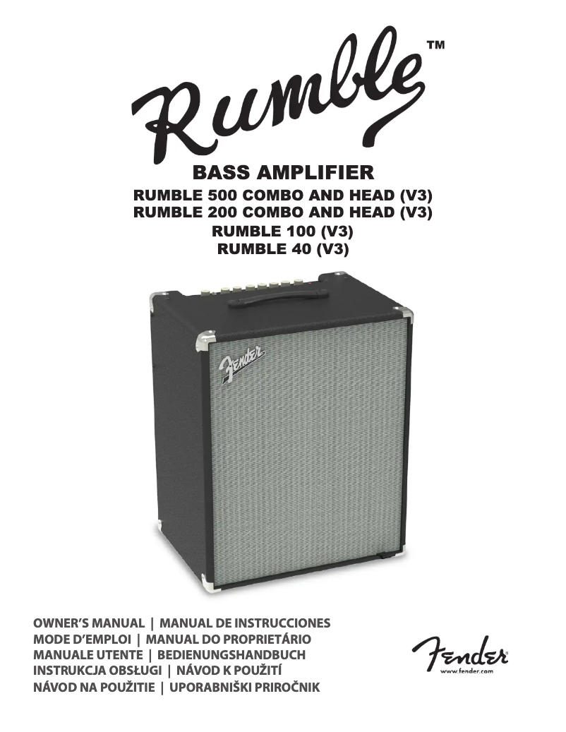 Página nº 1 - Manual de usuario Fender Rumble 500 V3
