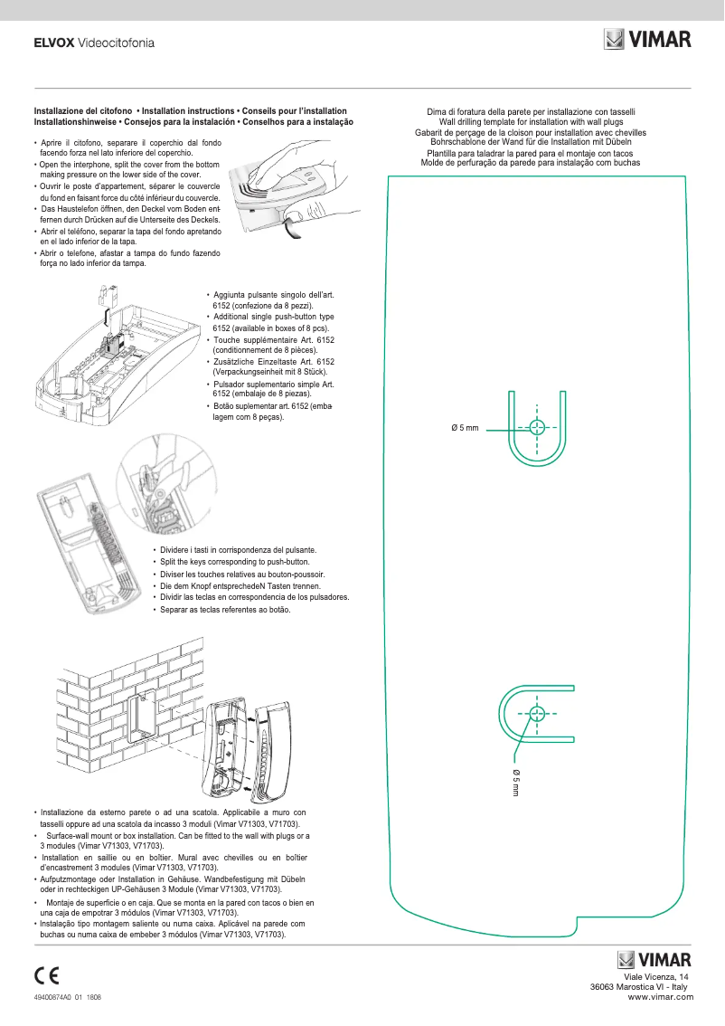 Imagen de la primera página del manual del dispositivo ELVOX 6201