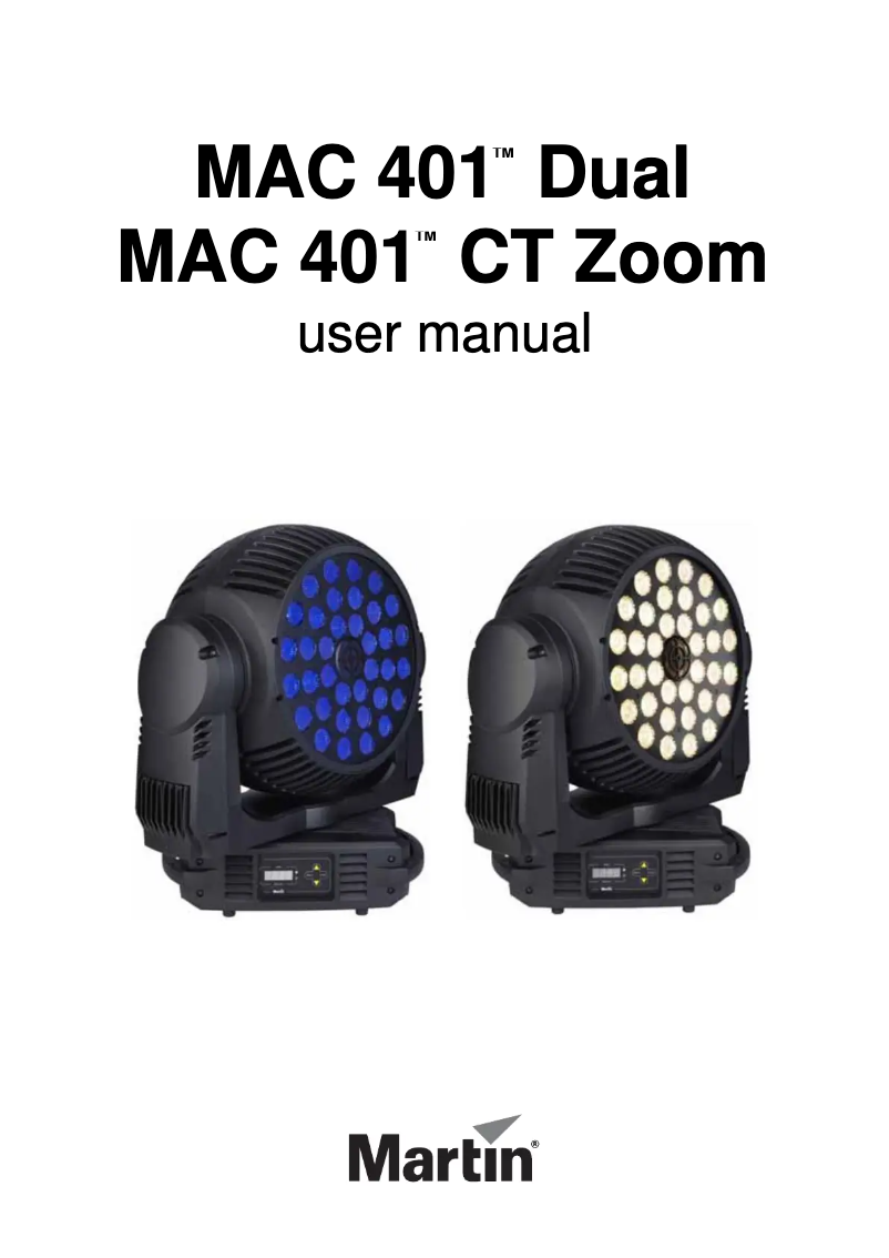 Página 1 del manual Manual de usuario Martin MAC 401 Dual CT Zoom