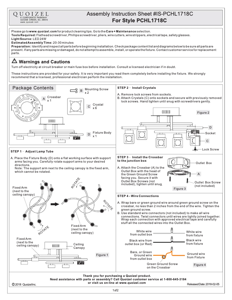 Imagen de la primera página del manual del dispositivo PCHL1718C