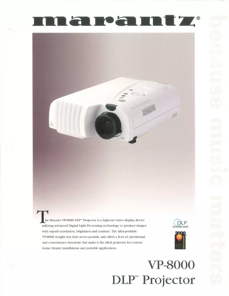 Imagen de la primera página del manual del dispositivo VP8000