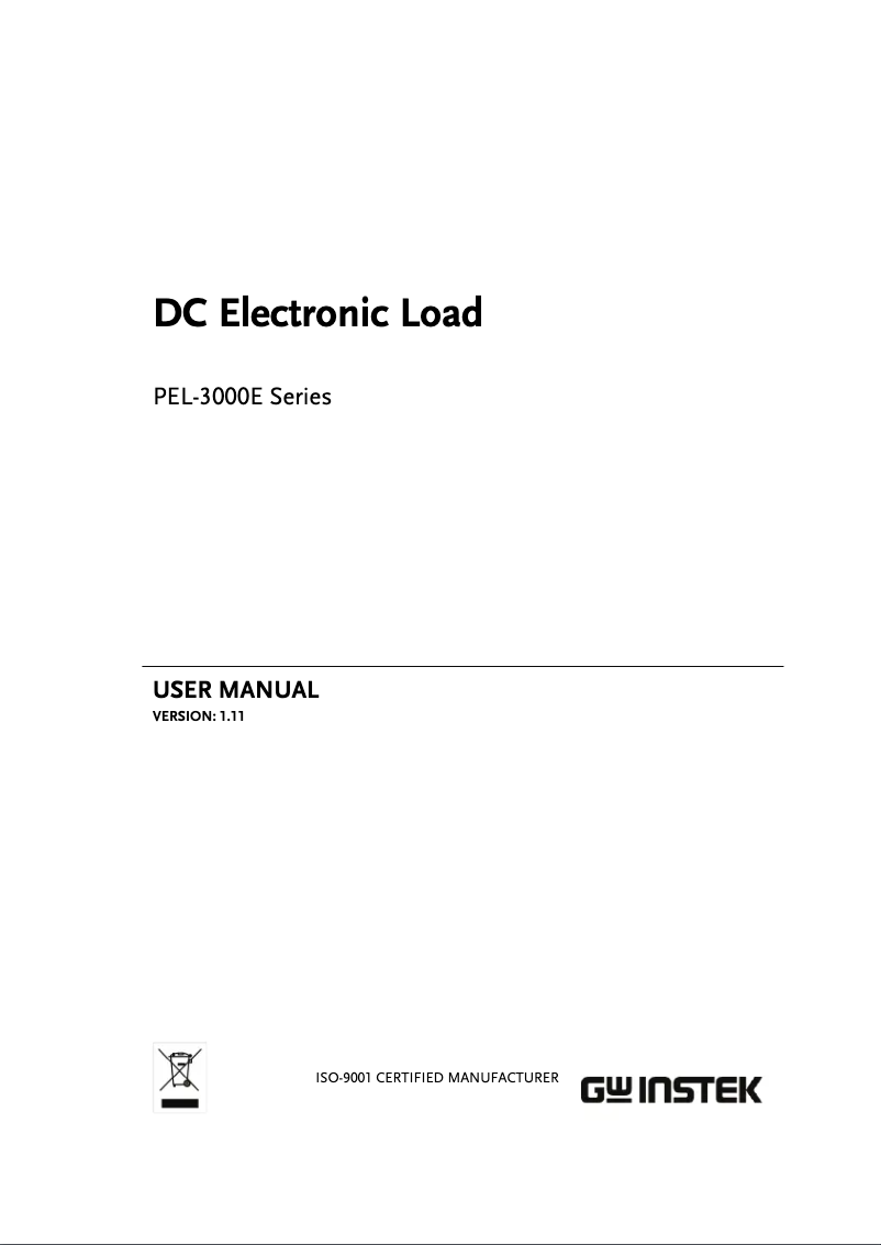 Página nº 1 - Manual de usuario GW Instek PEL-3031E