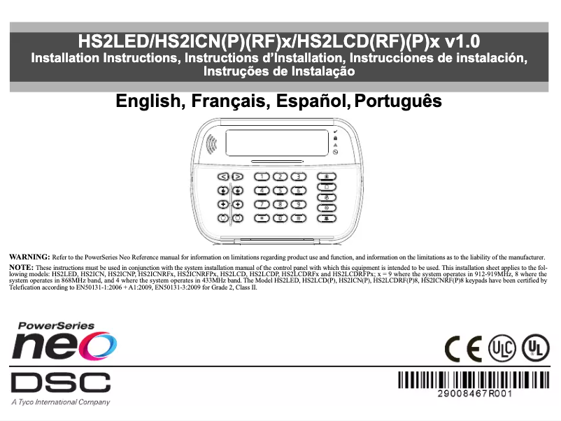 Imagen de la primera página del manual del dispositivo HS2ICN