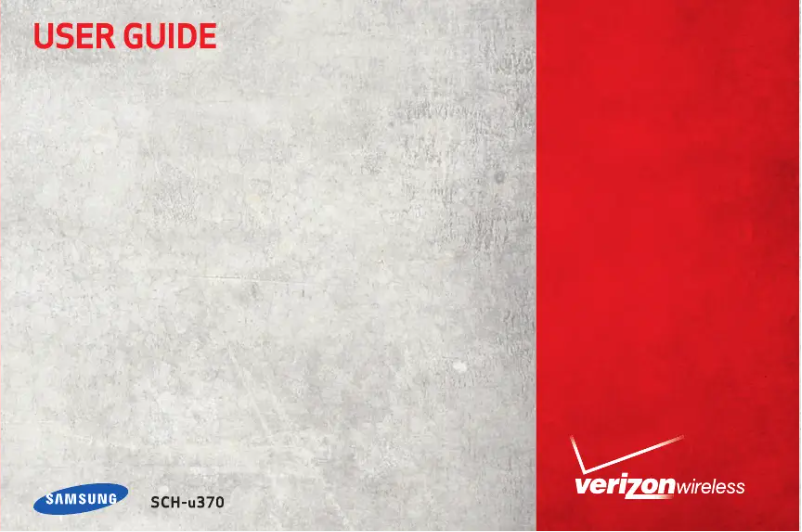 Imagen de la primera página del manual del dispositivo SCH-U370
