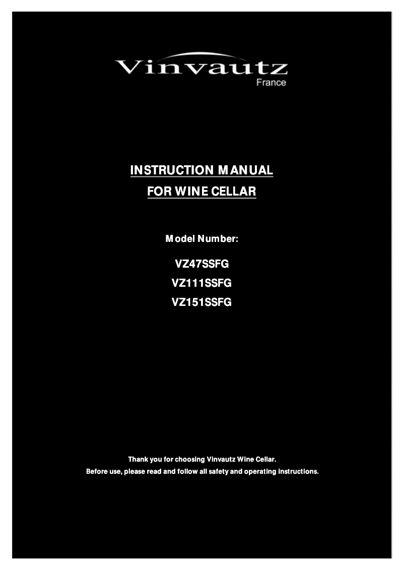 Imagen de la primera página del manual del dispositivo VZ151SSFG