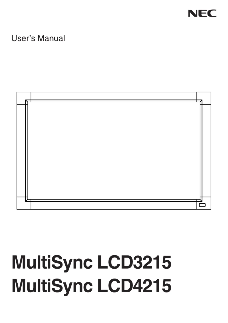 Imagen de la primera página del manual del dispositivo MultiSync LCD3215