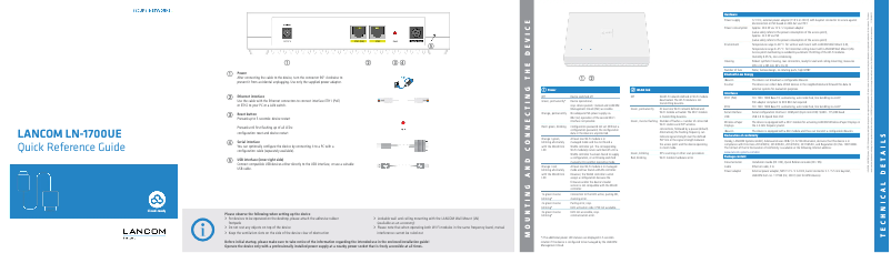 Imagen de la primera página del manual del dispositivo LN-1700UE