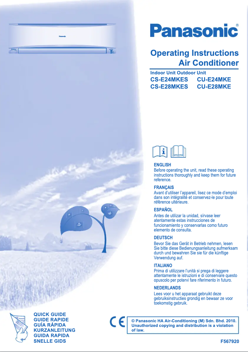 Página 1 del manual Manual de usuario Panasonic CU-E24MKE