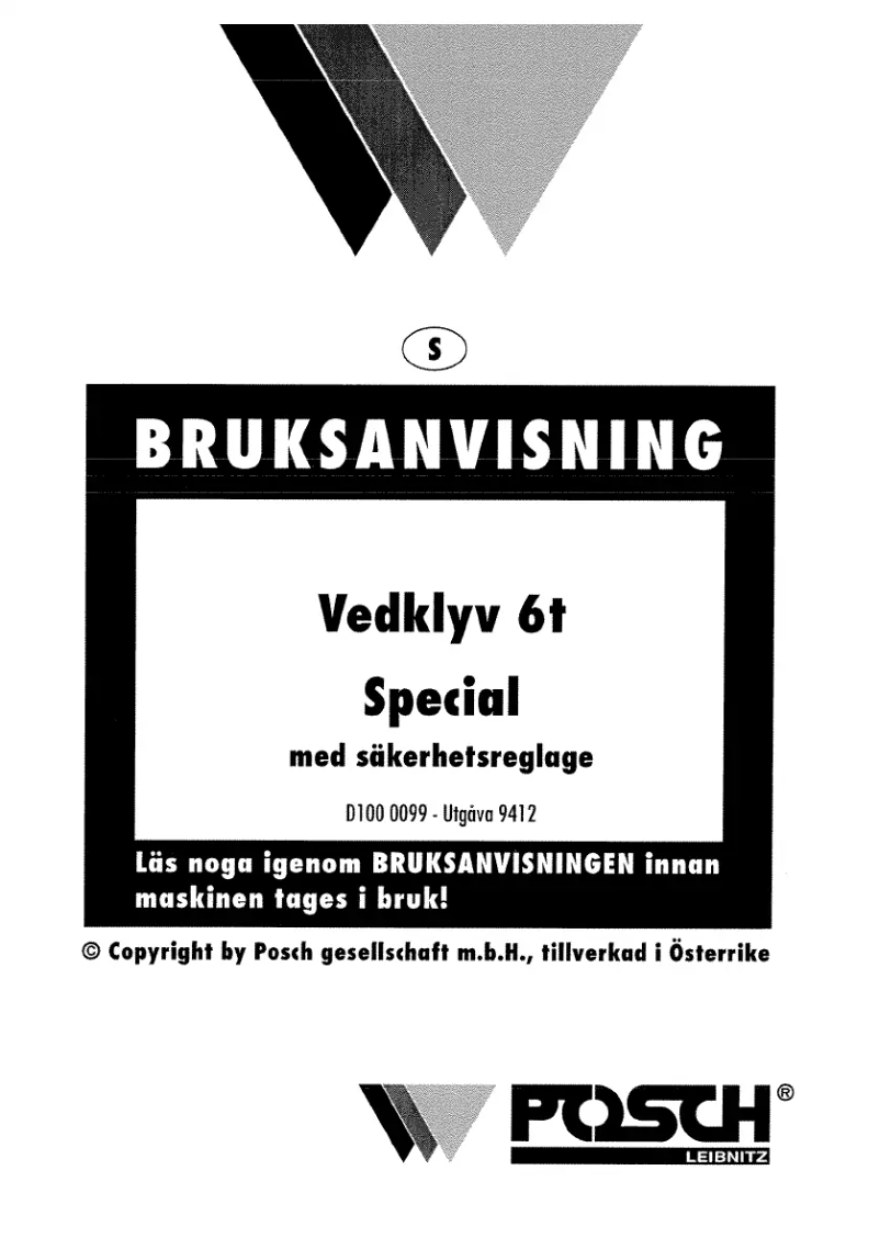 Página 1 del manual Manual de usuario Posch 6t Special