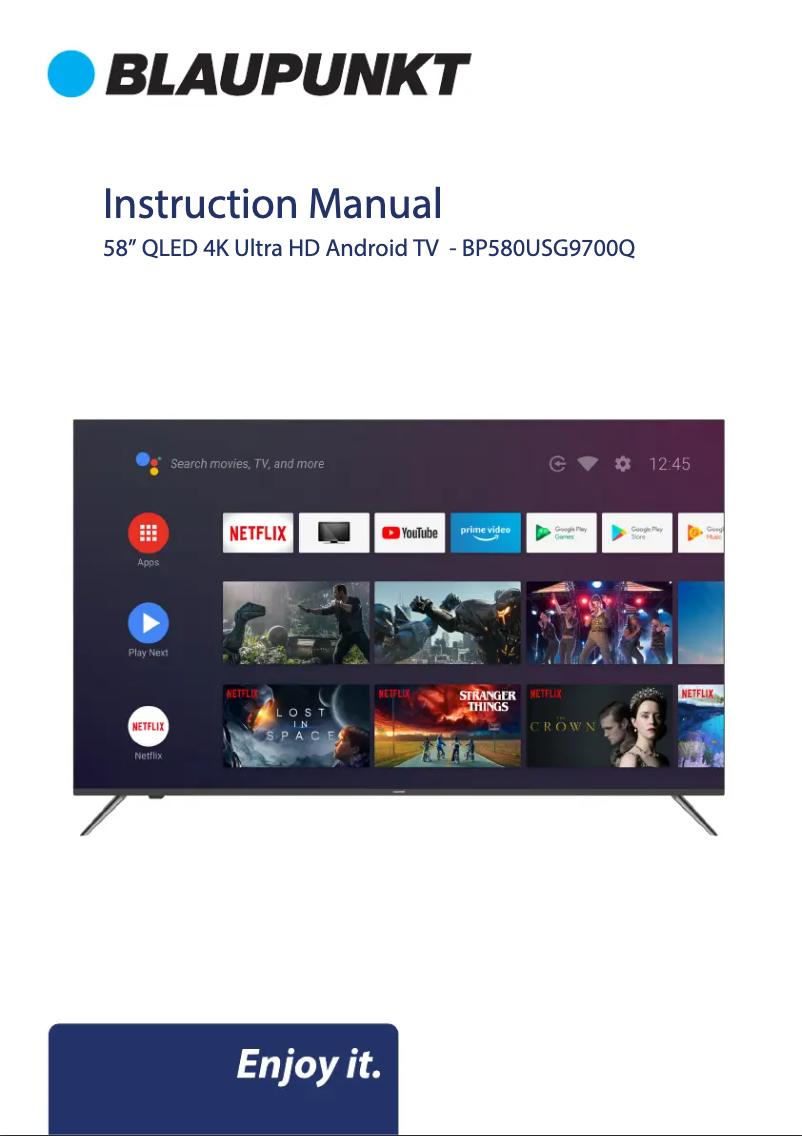 Página 1 del manual Manual de usuario Blaupunkt BP580USG9700Q