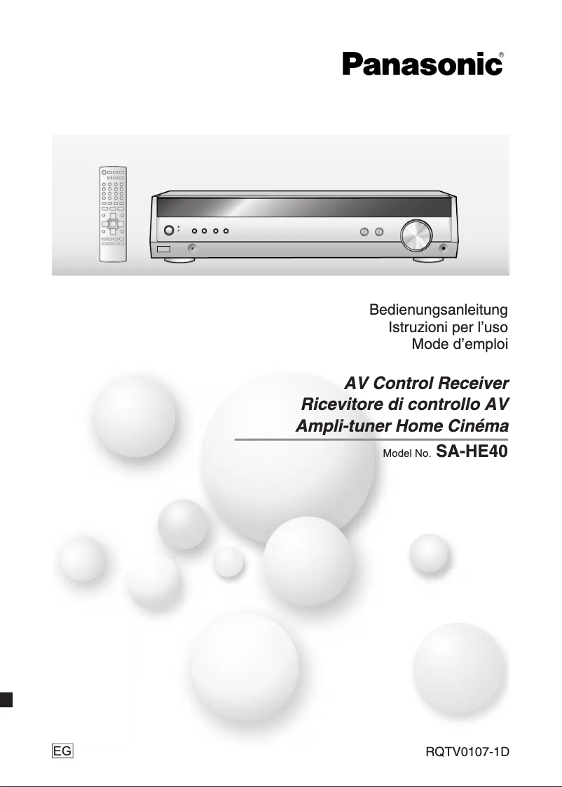 Página 1 del manual Manual de usuario Panasonic SA-HE40