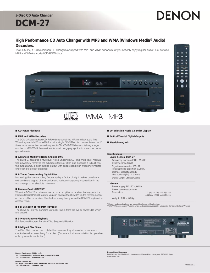 Imagen de la primera página del manual del dispositivo DCM-27